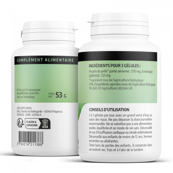 Prêle bio - 190 mg -200 gélules