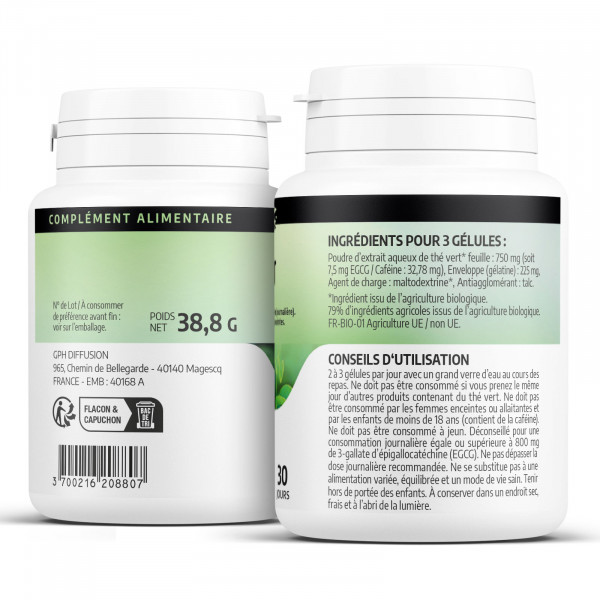 Thé Vert 250mg - Gélules ecocert