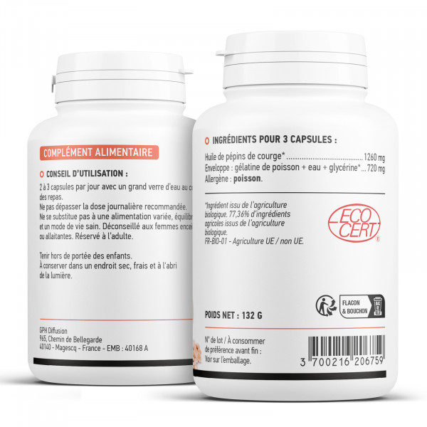 Huile de Pépins de Courge - 200 capsules