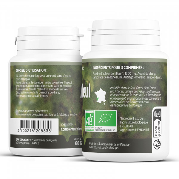Aubier de Tilleul Bio 400mg 200 comprimés