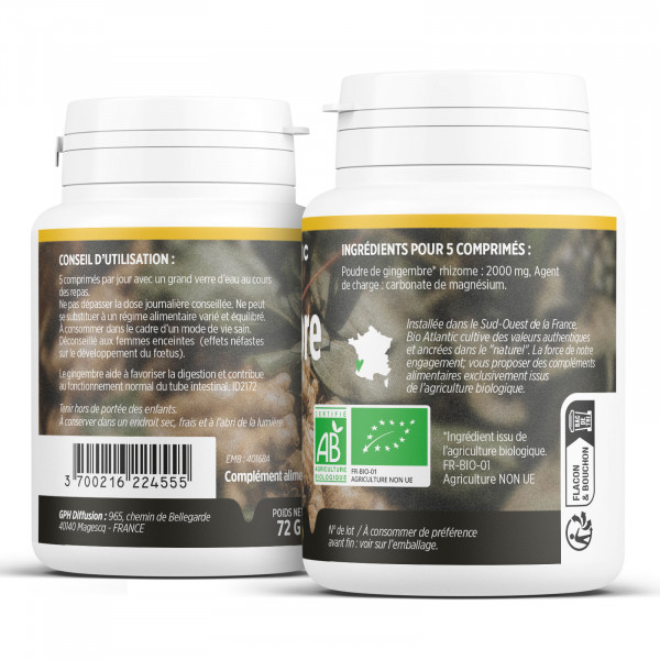 Gingembre Bio - 400 mg - 200 comprimés