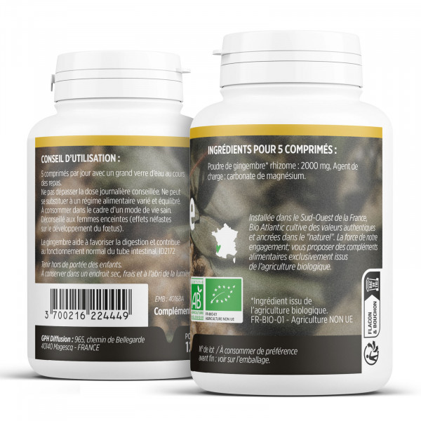 Gingembre Bio - 400 mg - 200 comprimés