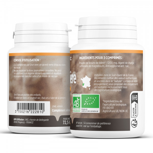 Levure de bière Bio 400mg - 200 Comprimés