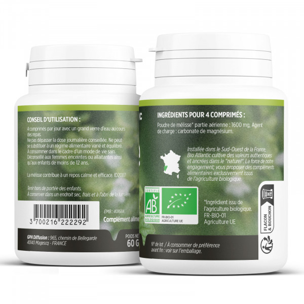 Mélisse Bio - 400mg - 200 comprimés