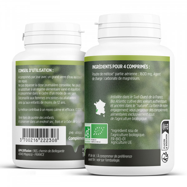 Mélisse Bio - 400mg - 200 comprimés