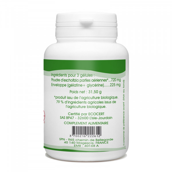 Escholtzia Ecocert - 240 mg - 100 gélules