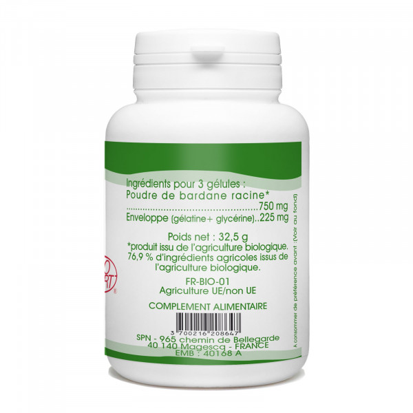 Bardane Ecocert - 250 mg - 100 gélules