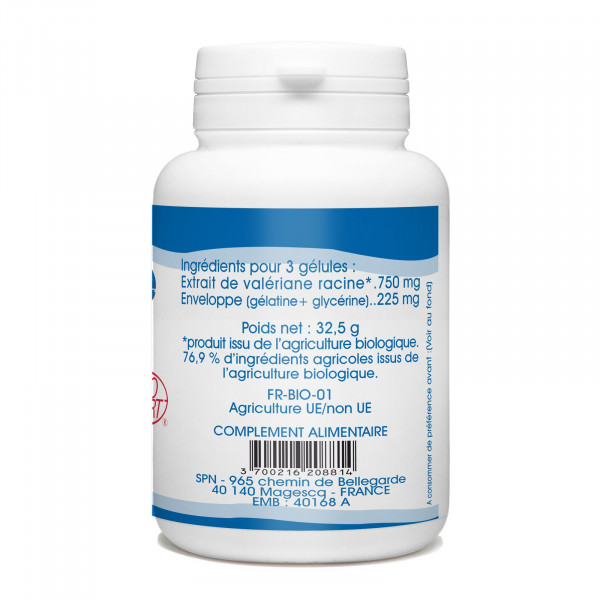 Valériane bio - 250 mg - 100 gélules