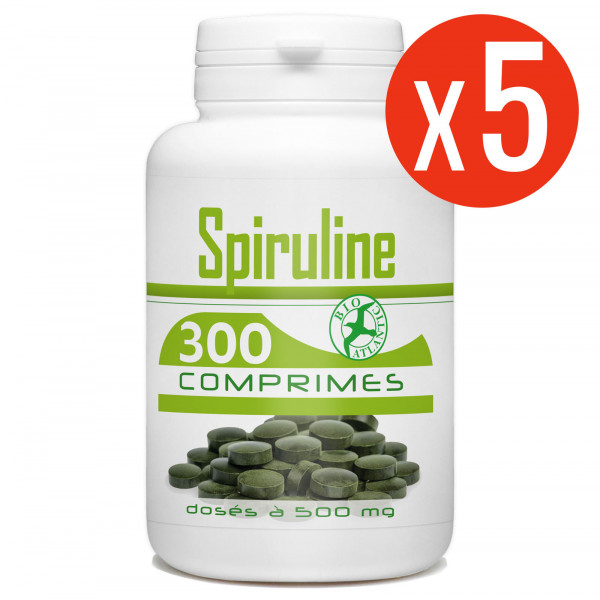 5 X 300 comprimés de Spiruline dosés à 500 mg