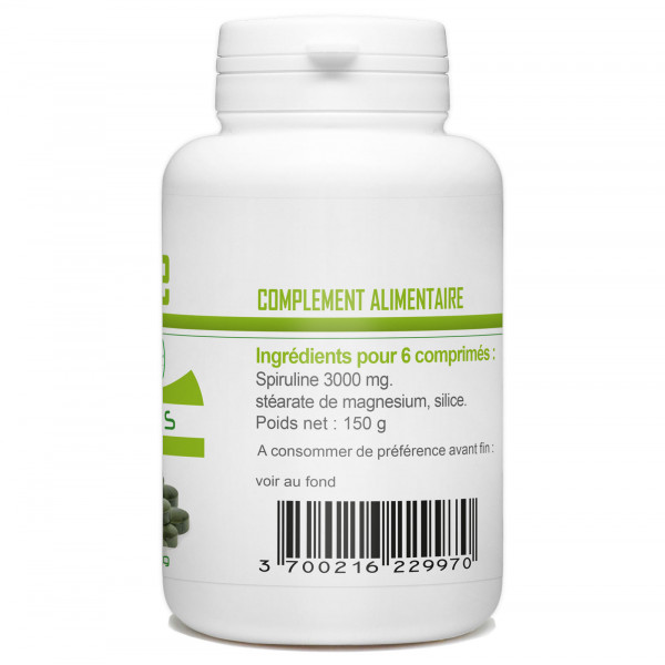 Spiruline 300 comprimés dosés à 500mg