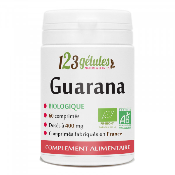 60 comprimes de Guarana bio dosés à 400mg