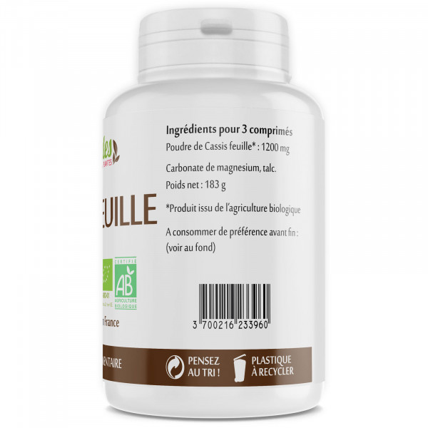 Cassis Feuille Bio - 300 comprimés 400mg