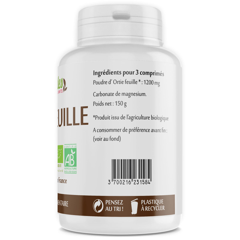 Ortie feuille Bio - 300 comprimés à 400 mg