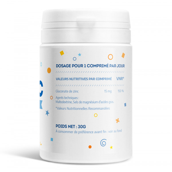 Gluconate de zinc - 15 mg - 60 comprimés
