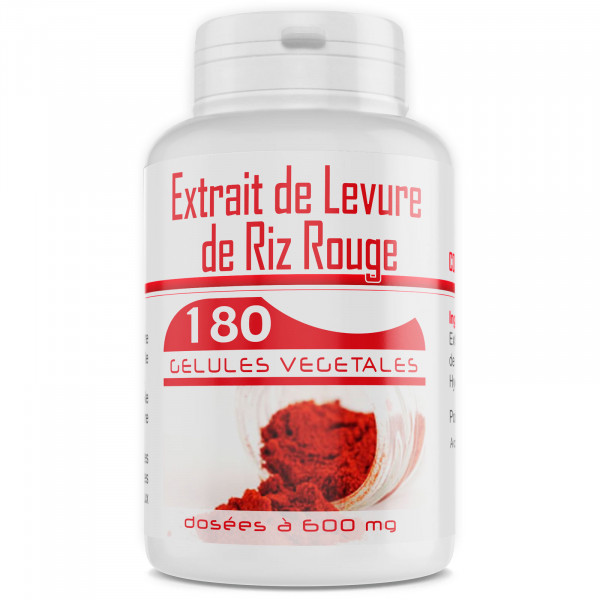 Levure de Riz Rouge 1,6% -180 gélules 600 mg