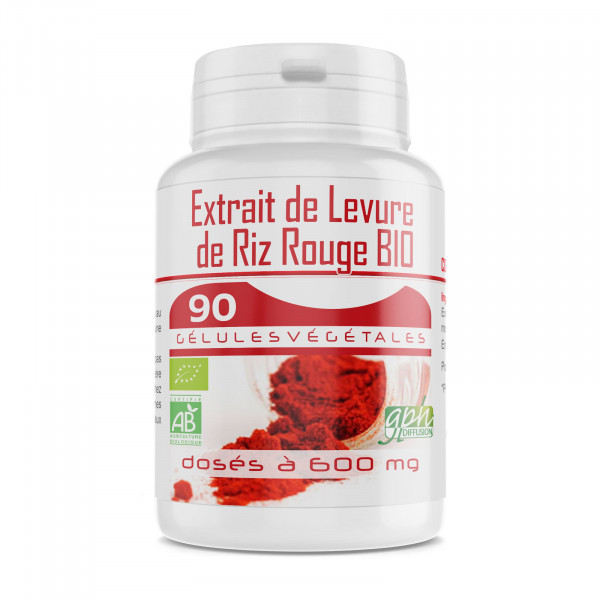 Levure de Riz Rouge 1,6% - 90 gélules bio 600mg