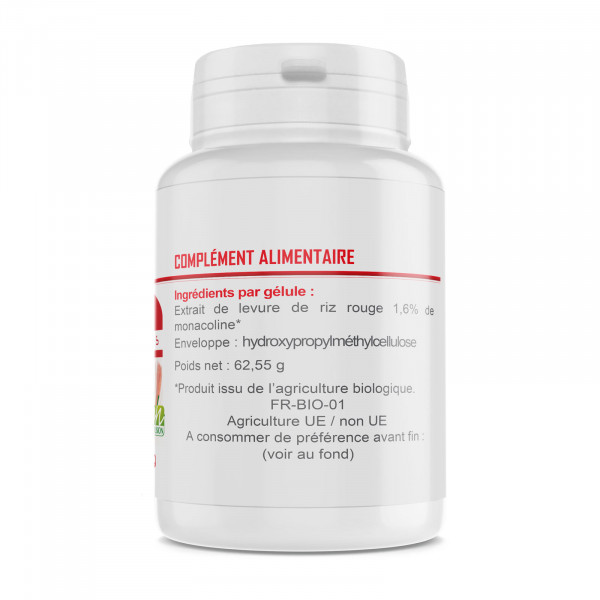 Levure de Riz Rouge 1,6% - 90 gélules bio 600mg