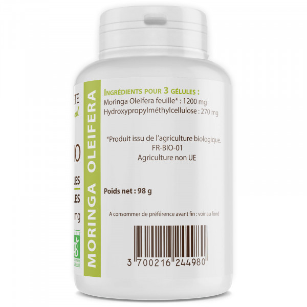 Moringa Oleifera Bio - 400mg - 200 gélules végétales