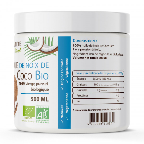 Huile de Coco Bio - 500 ml
