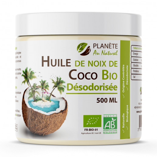 Huile de Noix de Coco Bio Désodorisée 500ml