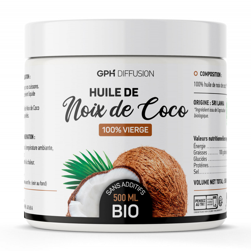 Huile Noix de Coco extra vierge Bio 1 Litre GPH - - Bioviela