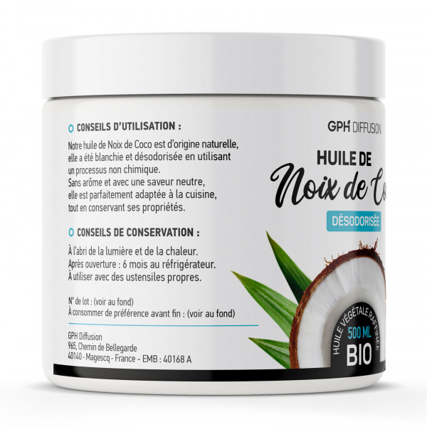 Huile Noix de coco désodorisée Bio