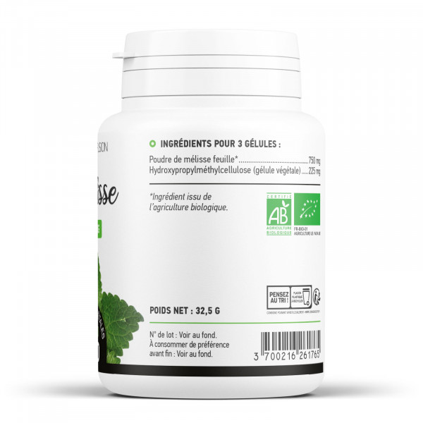 Mélisse Bio - 250 mg - 200 Gélules Végétales