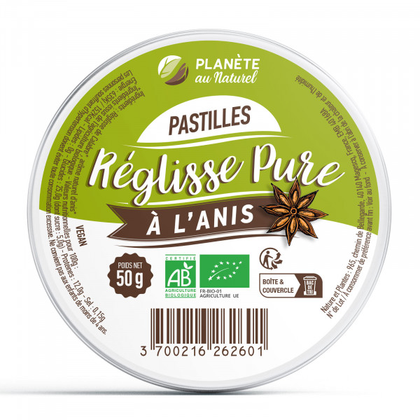 Pastilles de réglisse anisés biologique - 50g