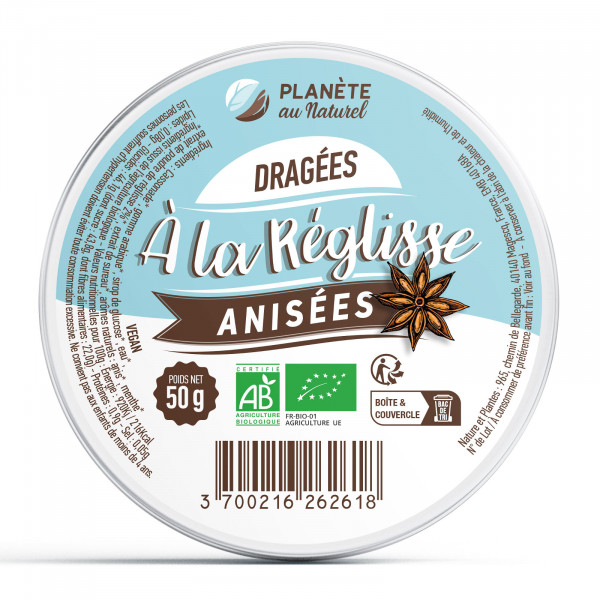 Dragées de réglisse anisées biologique - 50g