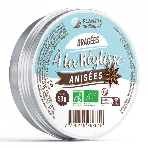 Dragées de réglisse anisées biologique - 50g