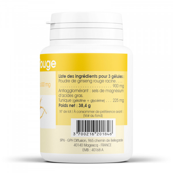 Ginseng rouge - 300 mg - 100 gélules