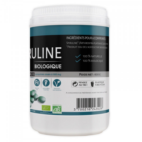 Spiruline Bio - 500 mg - 1200 comprimés