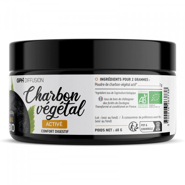 Charbon Végétal Activé en Poudre Biologique - 60 g