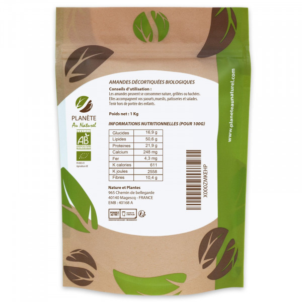 Amandes Décortiquées Bio 500g