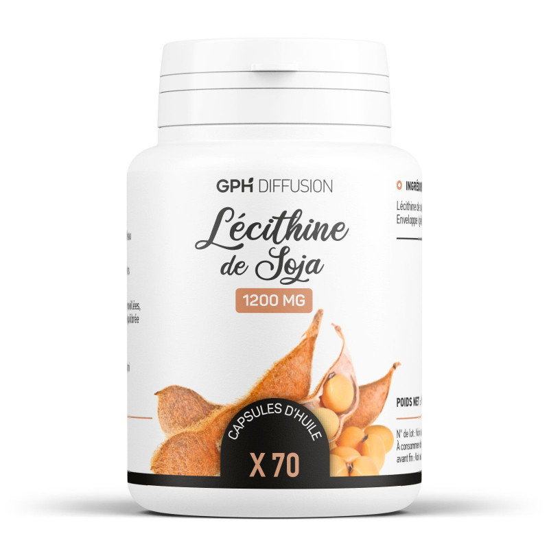 Huile de Lécithine de Soja - 70 capsules dosées à 1200mg