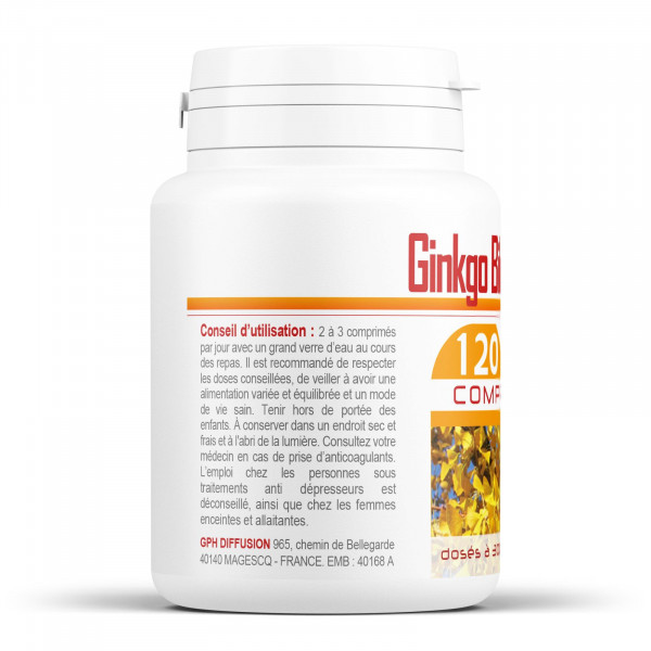 Ginkgo Biloba Bio - 300 mg - 120 comprimés