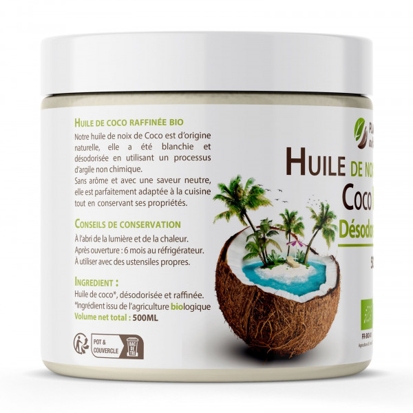 Huile de Coco Bio Désodorisée 1L
