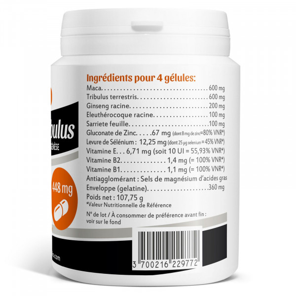 Maca - Tribulus - 448 mg - 200 Gélules