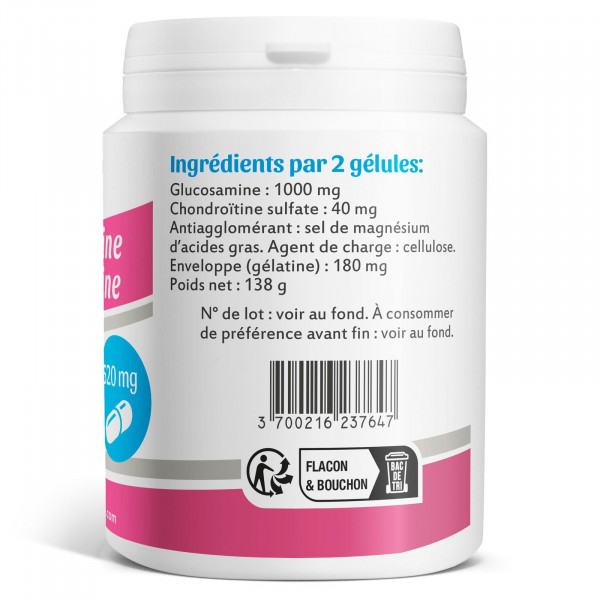 Chondroïtine - Glucosamine - 520 mg -200 gélules