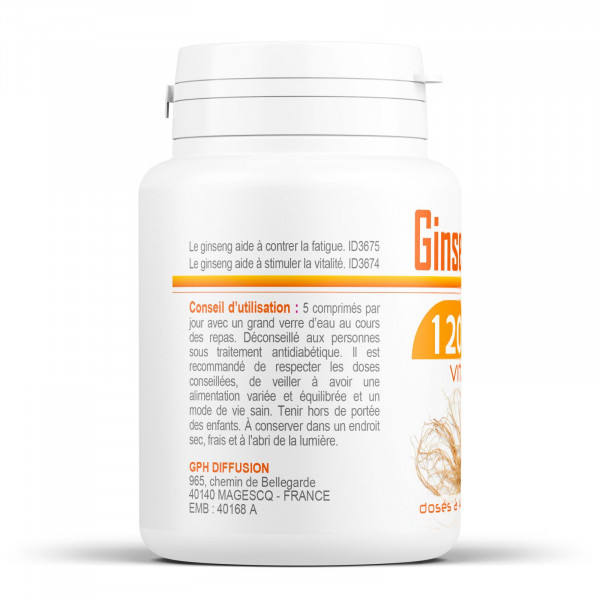 Ginseng Rouge Bio - 400mg - 120 comprimés