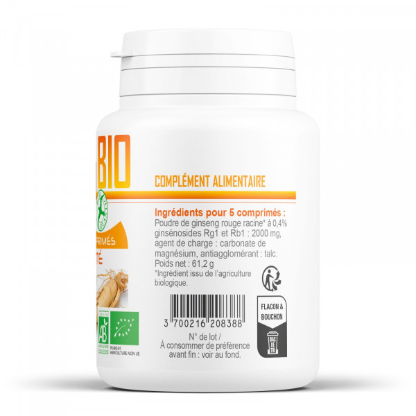 Ginseng Rouge Bio - 400mg - 120 comprimés