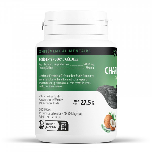 Charbon végétal - 210mg -100 gélules