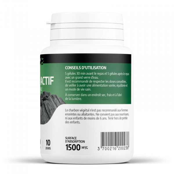 Charbon végétal - 210mg -100 gélules