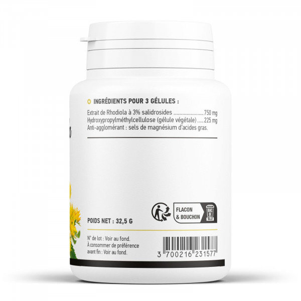 Rhodiola Rosea Extrait 250MG - 100 gélules Végetales