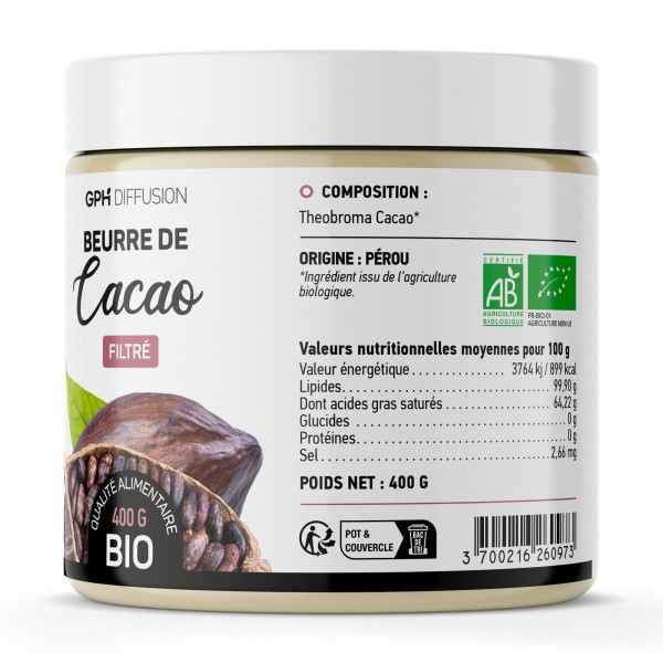 Beurre de Cacao biologique - 400g