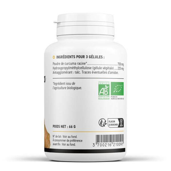 Curcuma biologique 250 mg - Gélules végétales